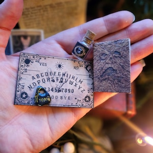 Handmade Miniature Ouija Board Set: Witchcraft Pagan Gift