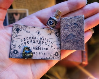 Handmade Miniature Ouija Board Set: Witchcraft Pagan Gift