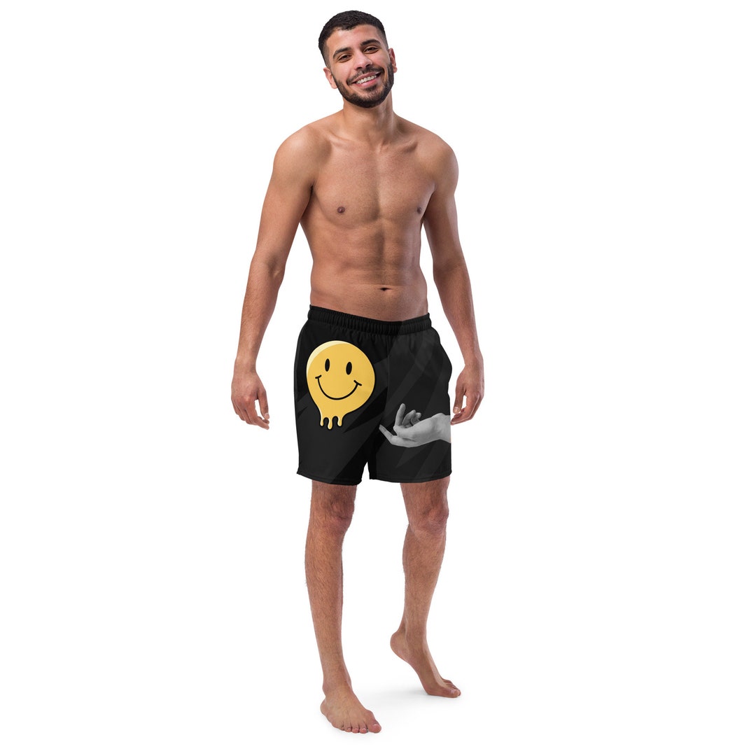 Awkward Funny Mens Swim Trunks Emoji - Etsy