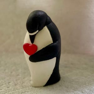Penguin with Heart Figurine