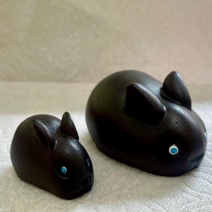 Mama and Baby Chocolate Bunny figurine set