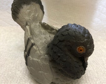 Hand Painted Pigeon Figurine