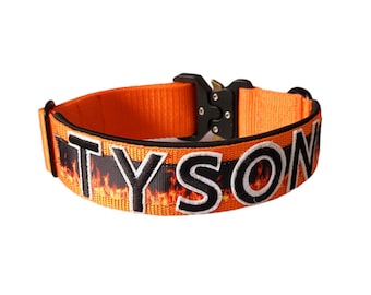 Hundehalsband mit Namen, Personalisiertes Halsband, Taktisches Hundehalsband, Sicherheitshalsband, Dogcollar,Hundehalsband für Große Hunde,