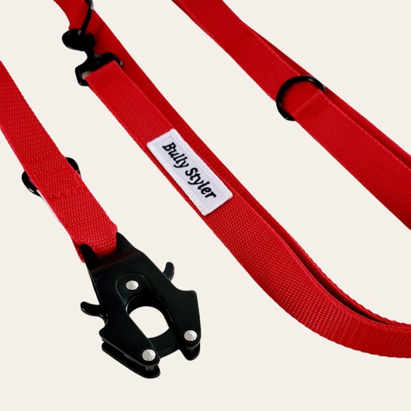 7 in 1 Multifunktionsleine Safety mit frog clip 2m Hundeleine Sicherheitsleine Funktionsleine freihändig Leine für zwei Hunde lange Leine