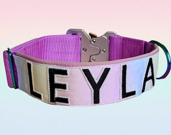 Hundehalsband mit Namen, personalisiertes Halsband, Taktisches Hundehalsband, Sicherheitshalsband, Hundehalsband für Große Hunde, Dogcollar