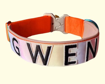 Hundehalsband mit Namen, personalisiertes Halsband, Taktisches Hundehalsband, Sicherheitshalsband, Hundehalsband für Große Hunde, Dogcollar