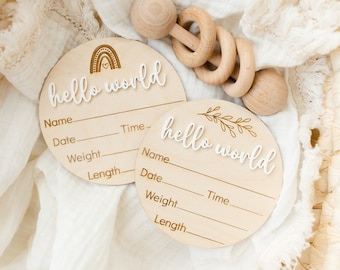Baby Name Announcement Sign | Birth Announcement Sign for Hospital | Hello My Name Is Baby Announcement Sign | Birth Stats Sign