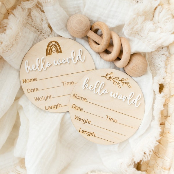 Baby Name Announcement Sign | Birth Announcement Sign for Hospital | Hello My Name Is Baby Announcement Sign | Birth Stats Sign