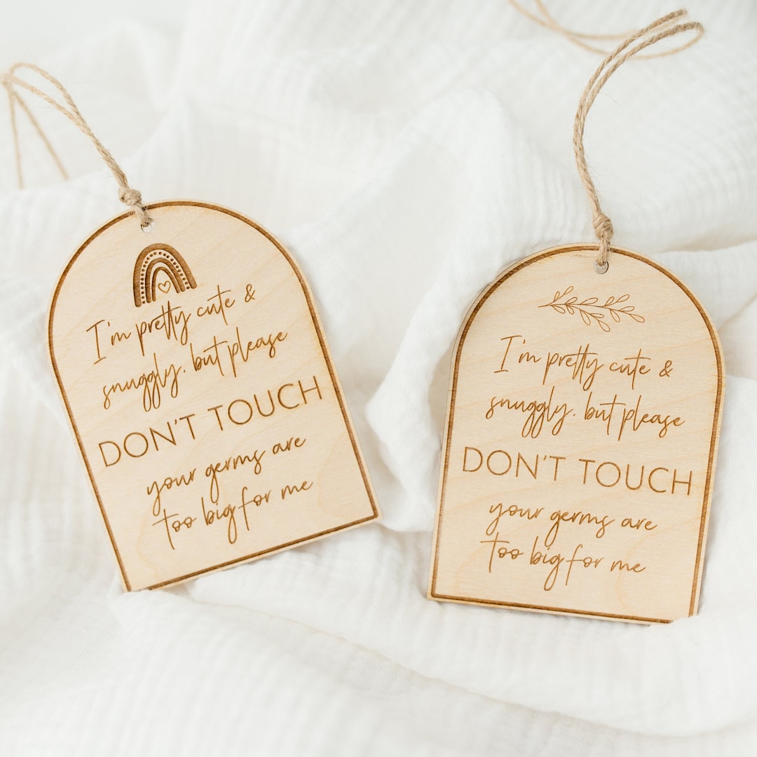 Baby Germ Sign Car Seat Hanger | Don't Touch Me Stroller Tag | Car Seat ...