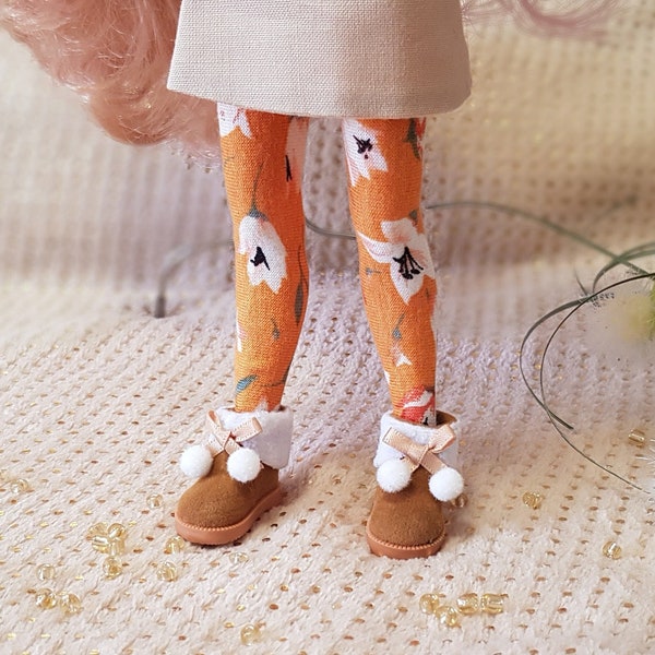 Accessoires poupée blythe, grandes chaussettes, hautes chaussettes, jambières oranges, disponible immédiatement, cadeau blythe collection