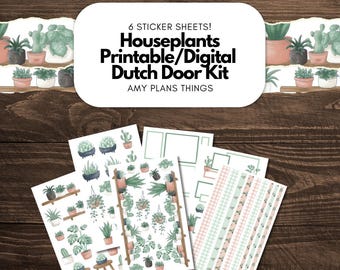 Printable Dutch Door Sticker Kit: Houseplants