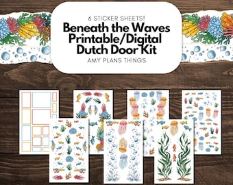 Printable Dutch Door Sticker Kit: Beneath the Waves