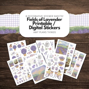 Fields of Lavender Printable Stickers (decorative Sticker Kit) - Etsy