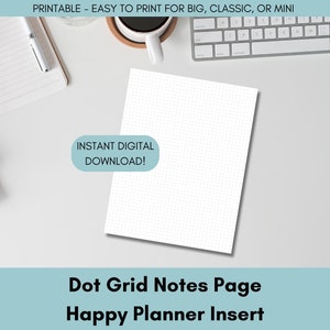 Dot Grid Notes Page: Happy Planner Insert (Digital Download)