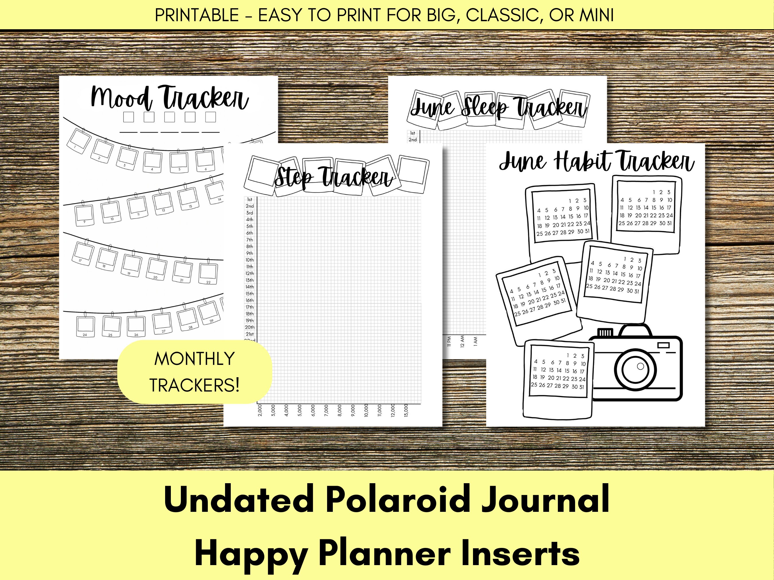 Polaroid Journal Inserts UNDATED Polaroid Themed Journal Etsy