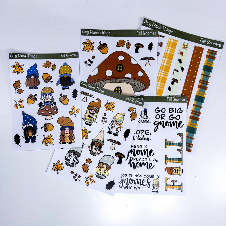 Fall Gnome Stickers: Printable Planner Stickers (digital Download) - Etsy