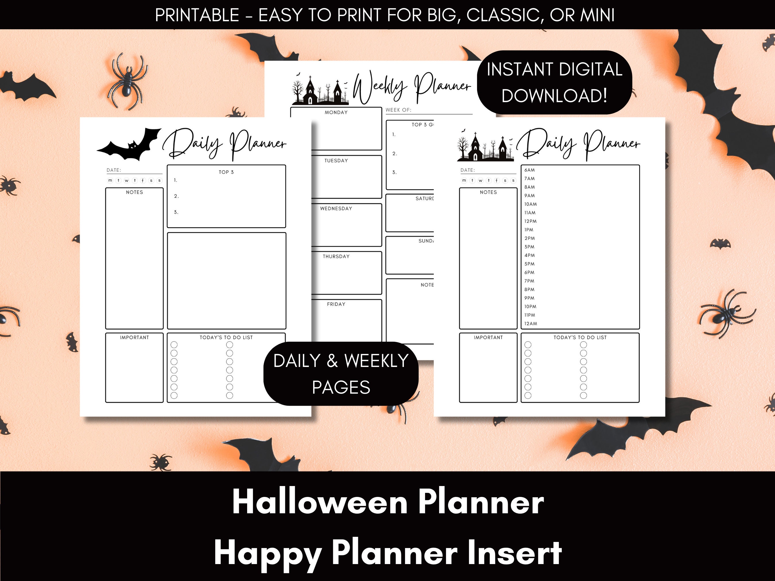 Halloween Planner Printable Halloween Party Planning Daily &amp; Weekly ...