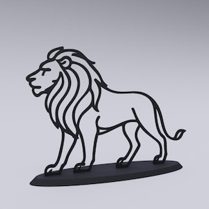3D Printable Lion Silhouette: Minimalist Jungle Decor STL File (Digital Download, Commercial License Included)