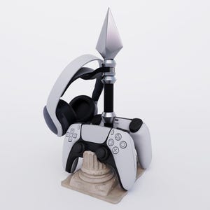 3D Printable | Spear of the Fallen – DualSense + Headset Stand