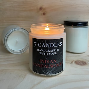 SALE! Indian Sandalwood Soy Candles, Handcrafted Scented Soy Candles, Stress Relief Candle, Aromatherapy Candle 8oz.