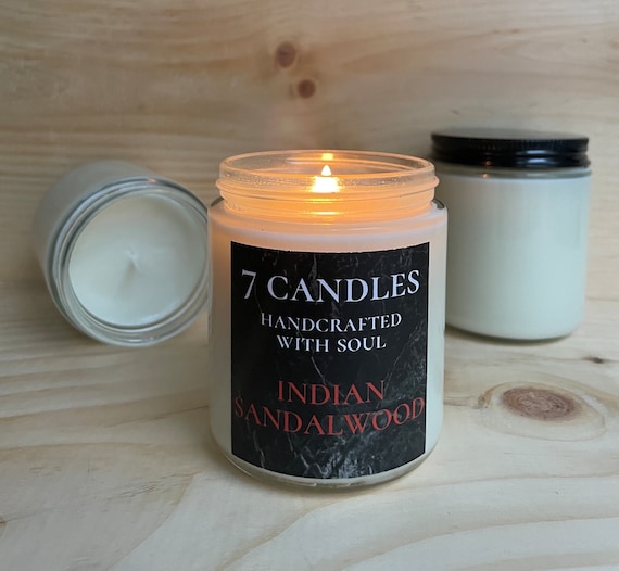 SALE Indian Sandalwood Soy Candles Handcrafted Scented Soy