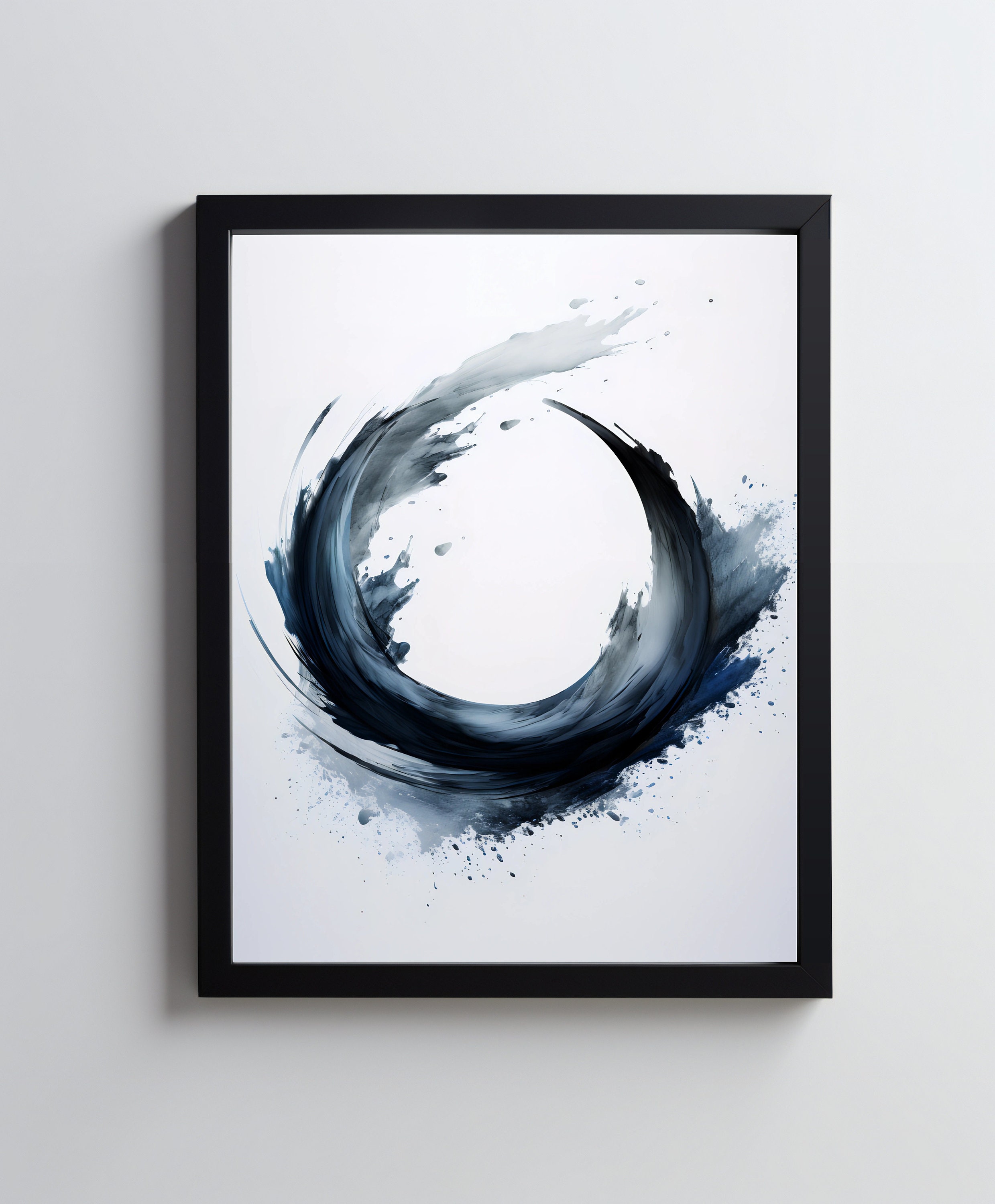 Zen Circle, Enso Circle, Enso Wave, Zen Wall Art, Neutral Abstract Art ...