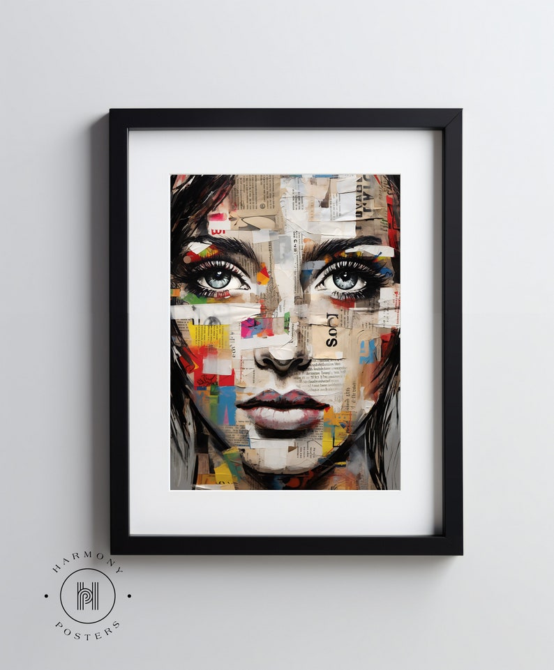 Beautiful Woman Print, Artistic Portrait of a Woman, Graphic Street Art