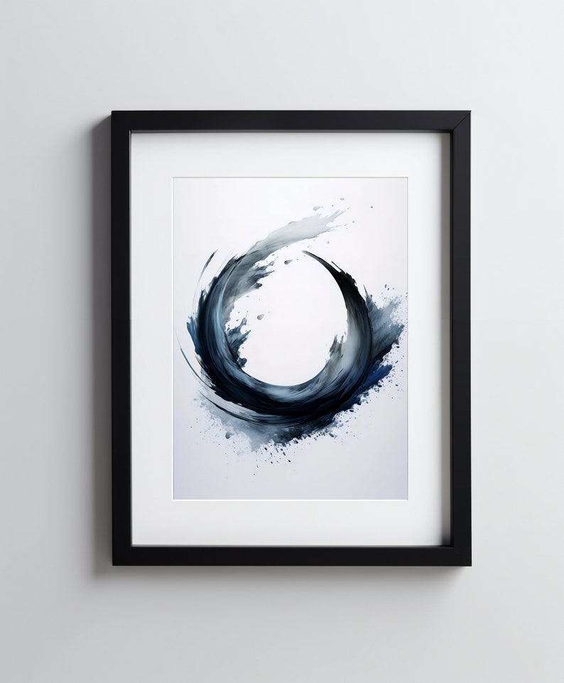 Zen Circle, Enso Circle, Enso Wave, Zen Wall Art, Neutral Abstract Art ...