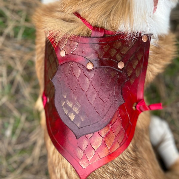 Leather Doggy Armor - Red dragon