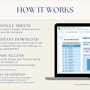Attendance Tracker Spreadsheet: Employee/student, Automated Dashboard ...