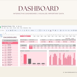Employee/student Attendance Tracker: Editable Google Sheet (digital ...
