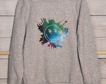 Baby Kinder Pullover - Splash Smiley - handgemachtes Statement Sweatshirt - verschiedene Größen und Farben