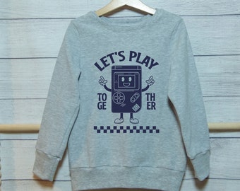 Retro Kinder Pullover - Lets play together - handgemachtes Statement Sweatshirt - verschiedene Größen und Farben