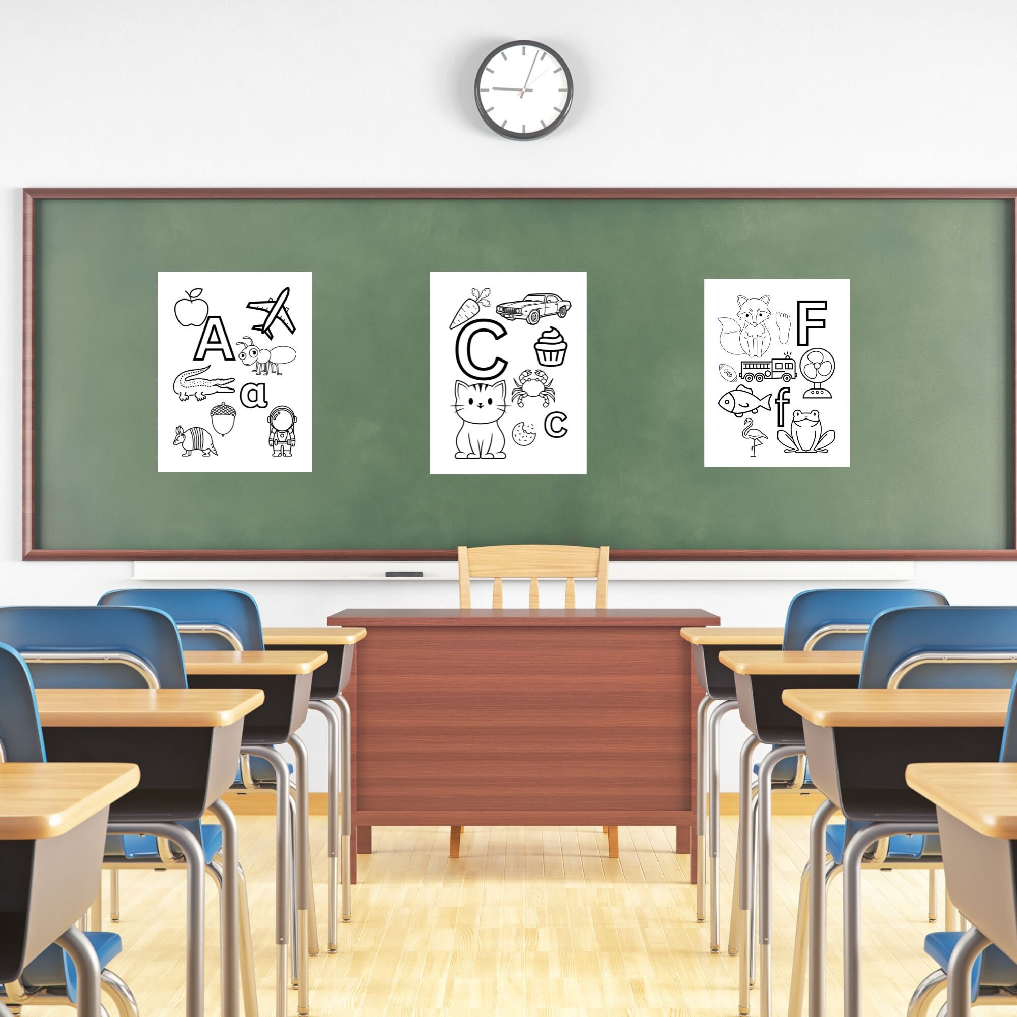 Alphabet Coloring Pages, All 26 Letters, Individual Pages, Digital