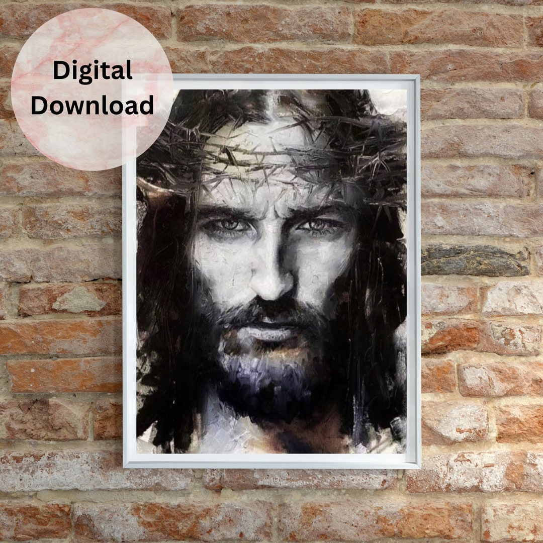 Jesus Portrait Wall Art, Digital Download, Christ Wall Art, Christ