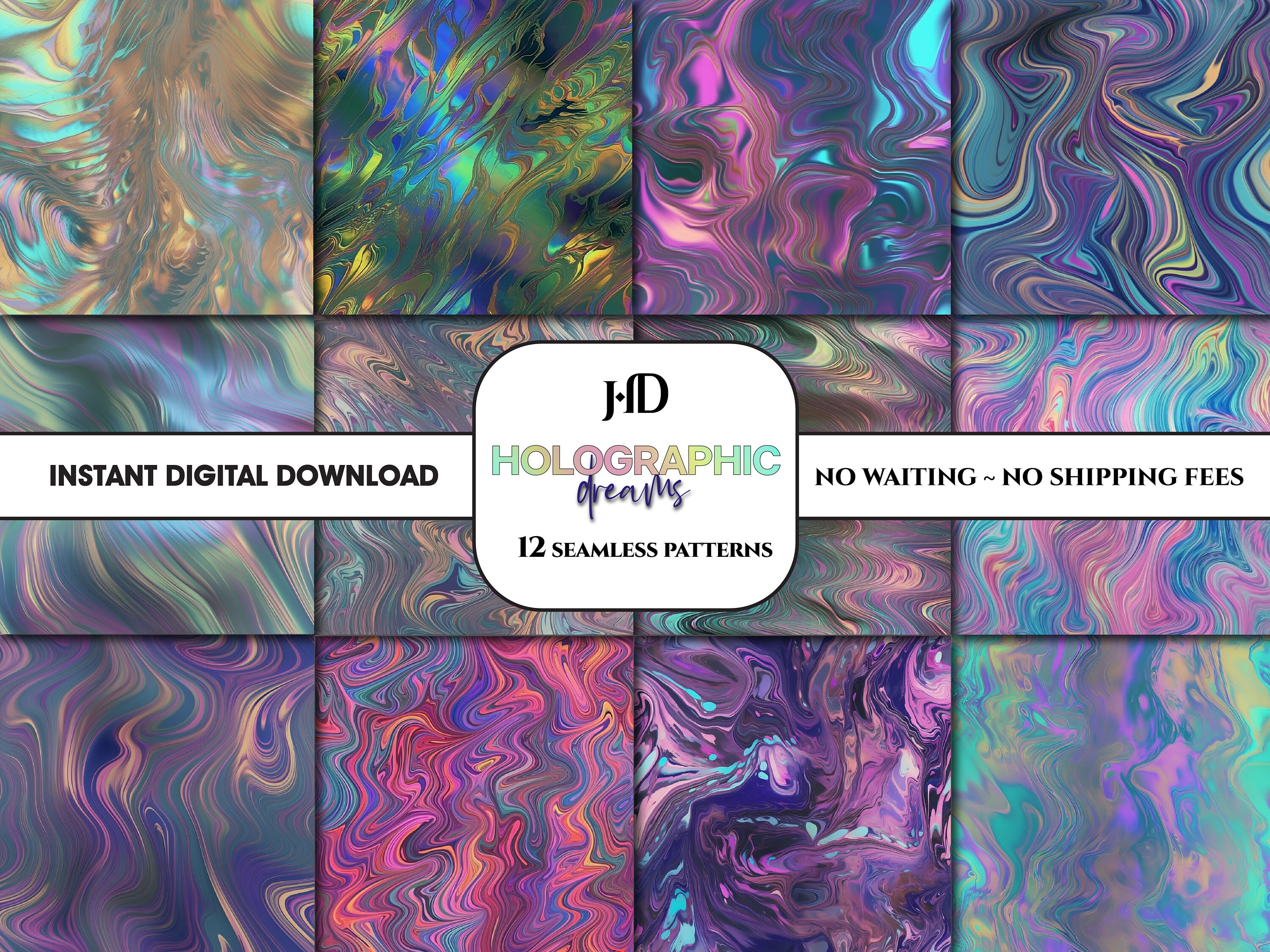 Oil Slick Rainbow Holographic Vinyl Rolls, Free Shipping for USA