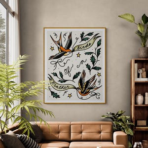 Vögel einer Feder - Wandkunst - Banner - Vogel