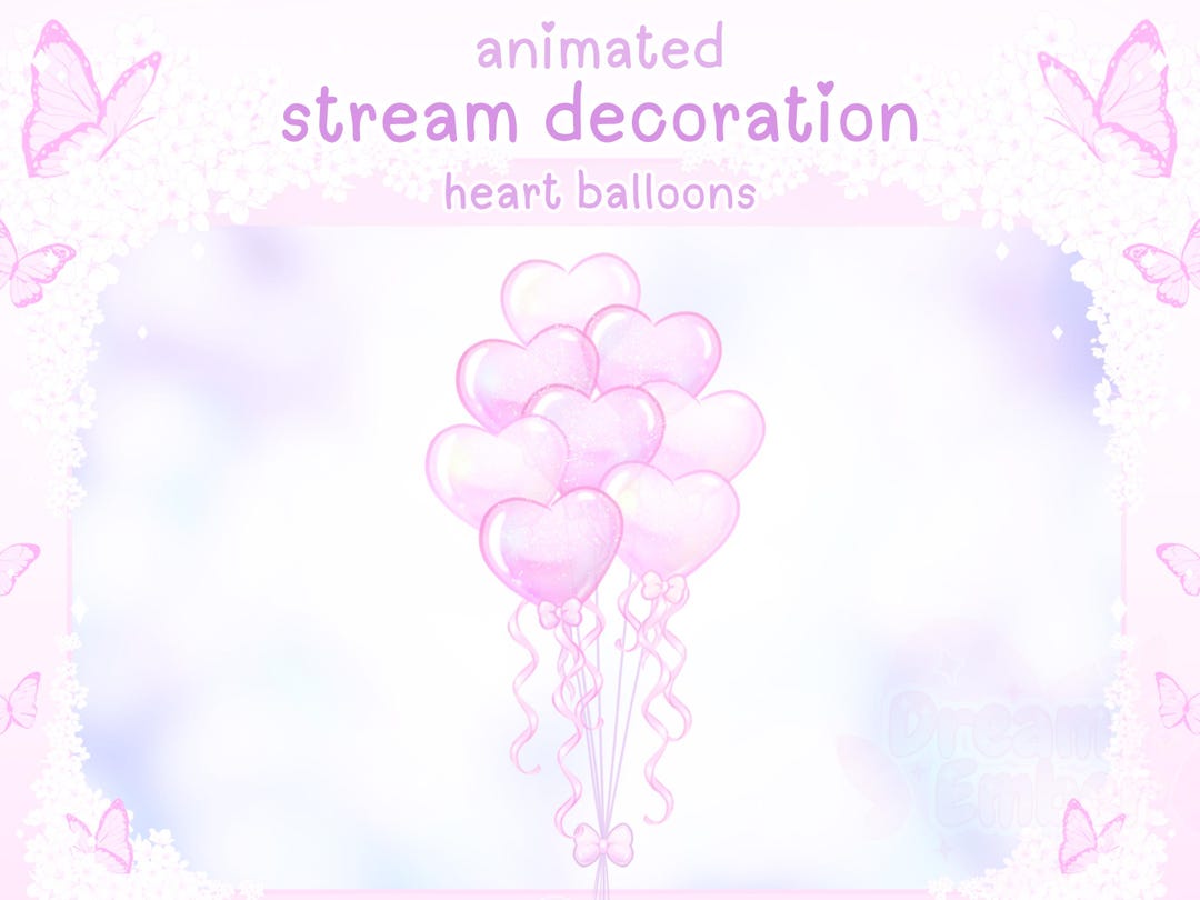 Animated Stream Overlay Twitch Decoration Heart Balloons Birthday Party ...