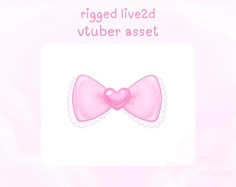 VTuberアセット かわいいピンクのリボン リグ付きLive2Dアイテム カスタマイズ可能なVTuber衣装 バレンタインオーバーレイ vtuber