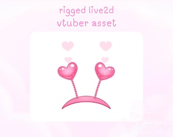 VTuberアセット ピンクのハート Twitch かわいいLive2Dアイテム リグ付きハートボッパー アニメーションバレンタインオーバーレイ vtuber