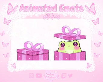 Cute Frog Animated Emote Twitch Gift Emote Chat Alert Frog Discord Stickers animal emotes vtuber asset gift stream alerts subscription gift