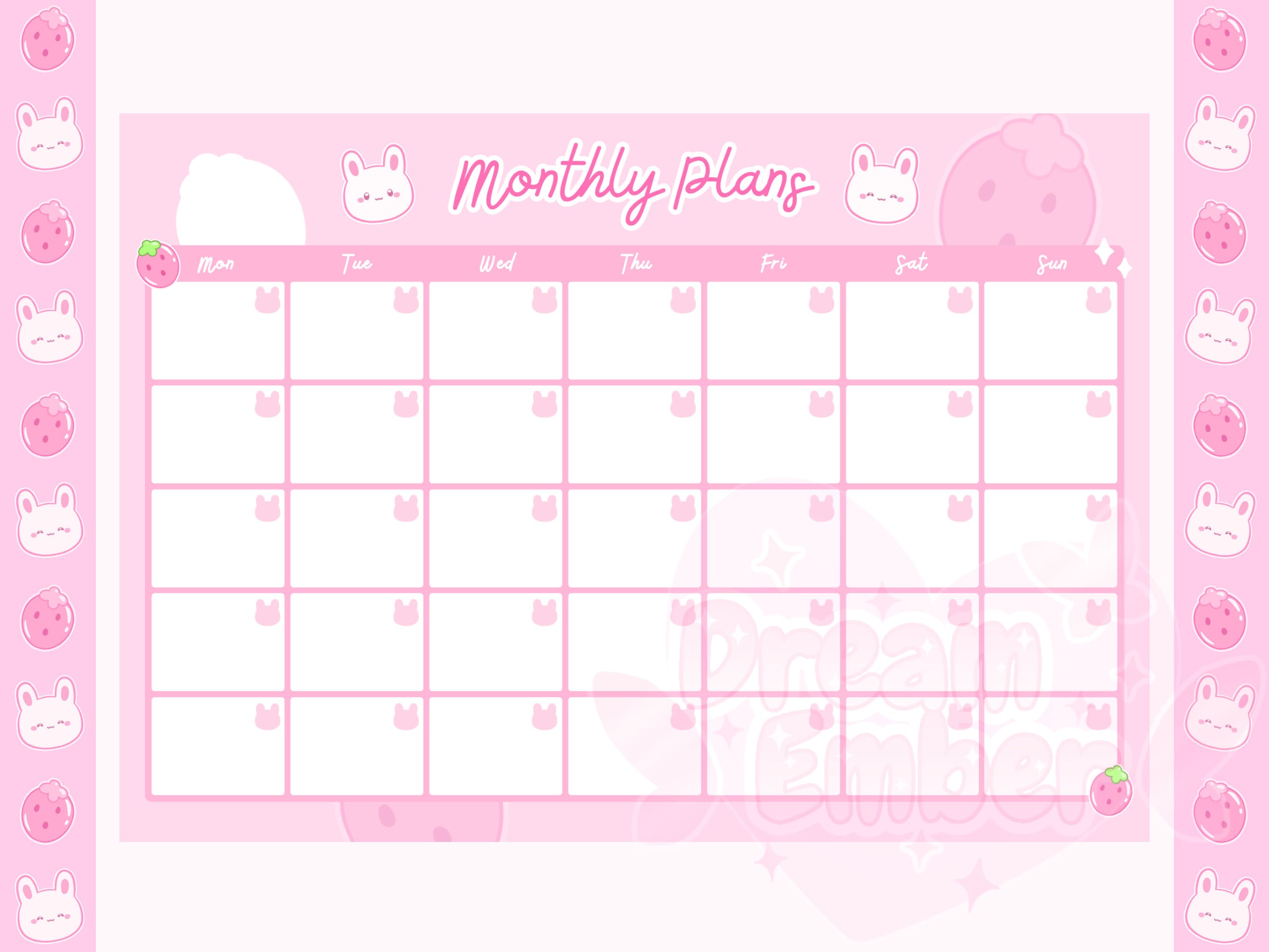 Daily Planner Pink Cute Calendar Printable Planner Weekly Editable ...