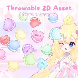 Cute Vtuber Assets Throwables Twitch Hearts 40 pack 2d throwable asset streaming overlay pngtuber items vtuber stream decoration