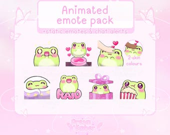 Animated Frog Emote Pack Twitch Chibi Animal Emotes - Etsy