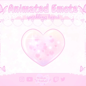 Pink Glitter Heart Animated Emote: Twitch Discord Kawaii Sticker (Digital Download)