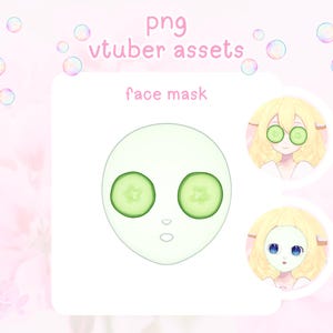 Cute Vtuber Asset Spa Face Mask Twitch png download funny stream assets vtuber clothes png overlay streaming outfit png tuber accessories
