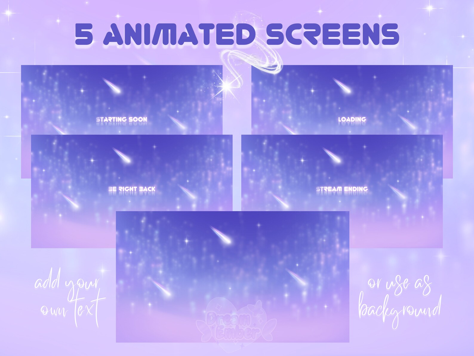 Animated Stream Screens Twitch Celestial Overlay Pack Galaxy Stream ...