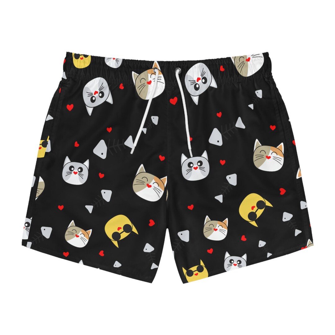 Cat Swim Trunks Etsy