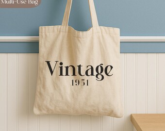 Custom Vintage Year Bag, Personalized Messenger, Tote Bag, Retro Year Gift, Canvas Bag, Birthday Gift, Anniversary Gift, Travel Bag, Cruise