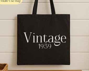 Custom Vintage Year Bag, Personalized Messenger, Tote Bag, Retro Year Gift, Canvas Bag, Birthday Gift, Anniversary Gift, Travel Bag, Cruise